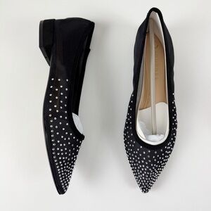 Journee Collection Gracelynn Flats Women 8M Black Rhinestone Pointed Toe NEW
